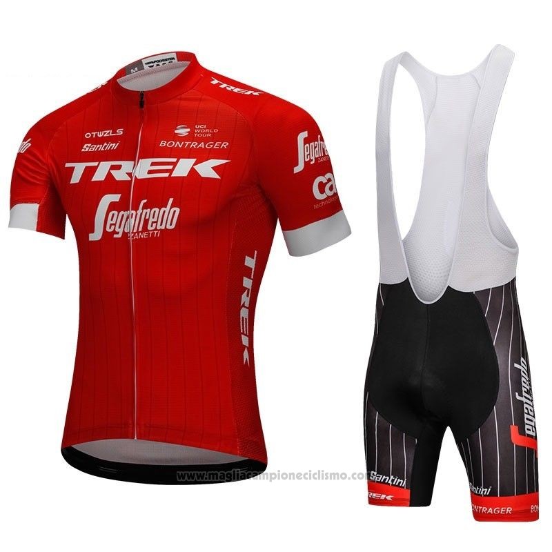 2018 Abbigliamento Ciclismo Trek Segafredo Rosso Manica Corta e